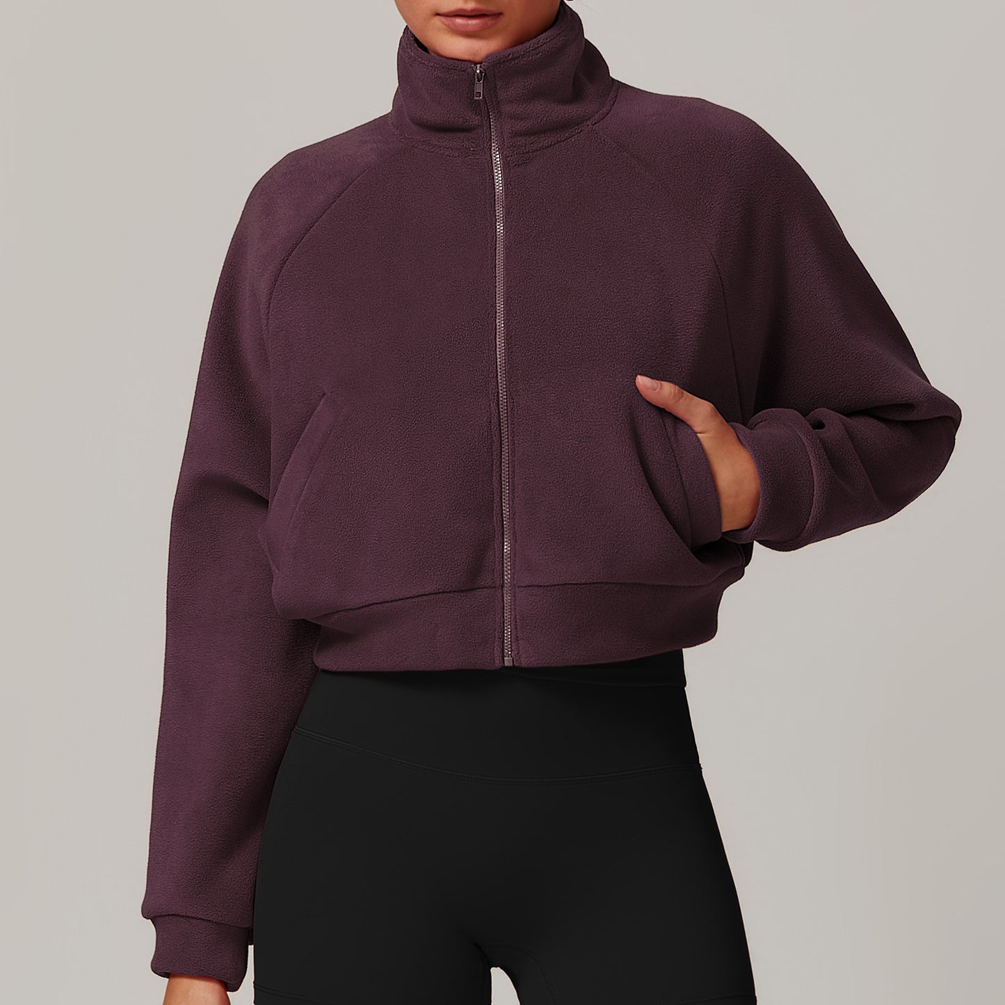 Manteau chaud à col montant pour femmes