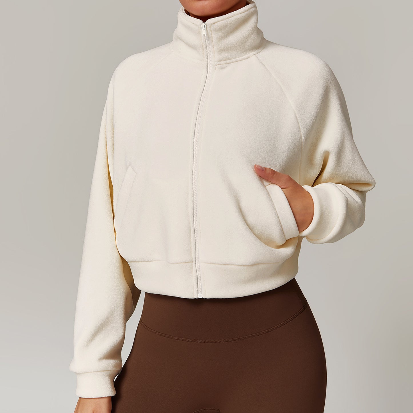 Manteau chaud à col montant pour femmes
