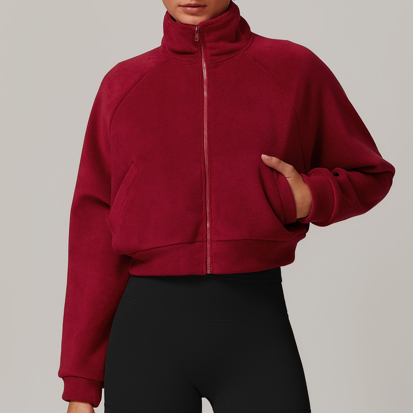 Manteau chaud à col montant pour femmes