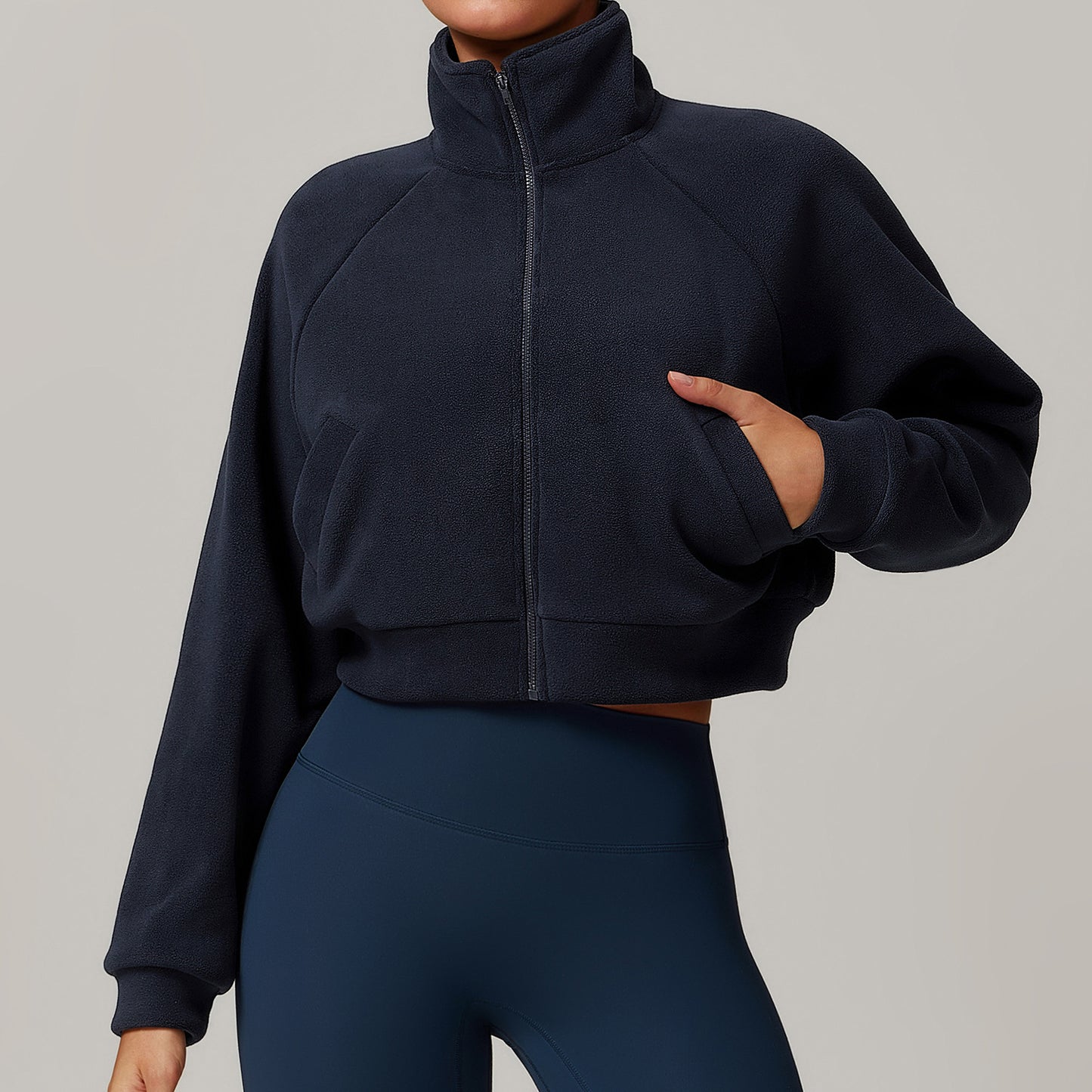 Manteau chaud à col montant pour femmes